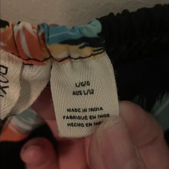 Roxy Black and Coral Floral Mini Dress - Picture 4 of 5